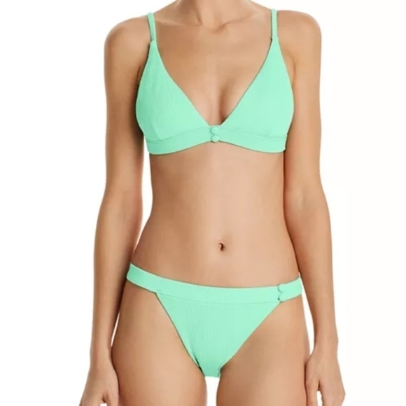 New Red Carter Textured Bikini Top & Bottom Matching Set NWT Large (8-10 US) - Picture 5 of 16